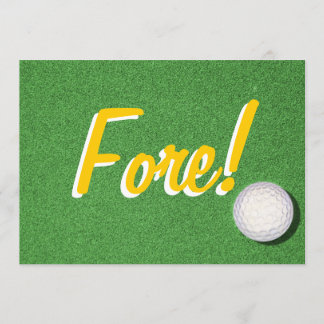 Fore - 80th Golf Birthday Party Invitation