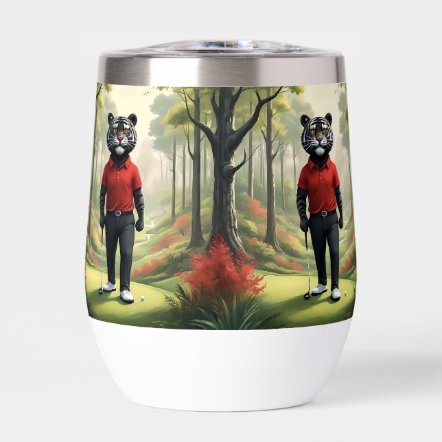 "Fore! A Black Tiger Playing Golf in the Woods" (Front)
