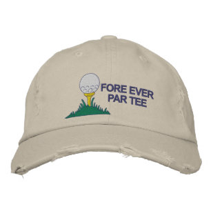 Fore Ever Par Tee Funny Logo Golf Ball Embroidered Hat