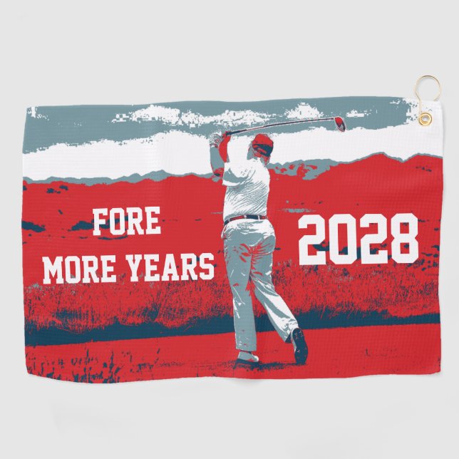 Fore More Years Donald Trump 2024 Golf Towel (Horizontal)