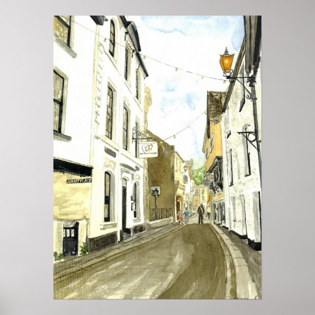 'Fore Street, Fowey' Poster (Front)