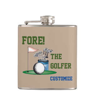 Fore The Golfer Vinyl Wrapped Flask