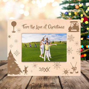Fore the Love of Christmas Golf Christmas Wooden Etched Frames