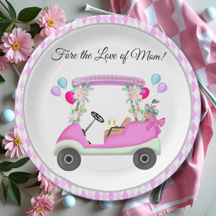 Fore the Love of Mom Mother's Day Golf Brunch Paper Plate