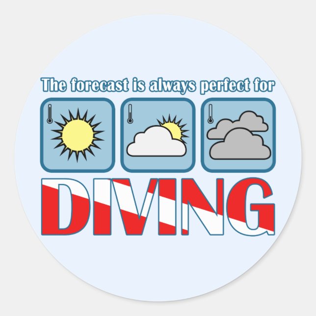 Forecast for Diving Classic Round Sticker (Front)
