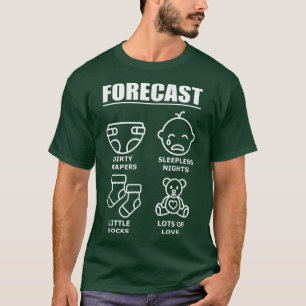 Forecast for New Mum and Dad - Baby Announcement P T-Shirt