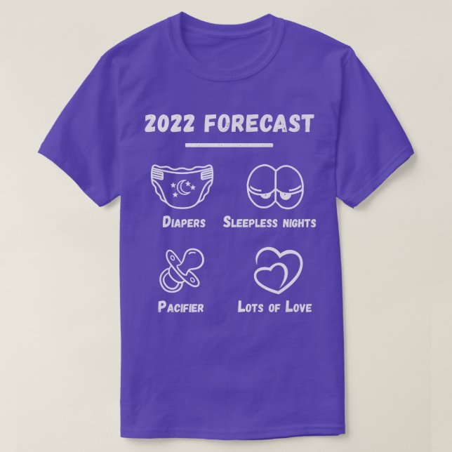 Forecasts 2022 Future Mum and Dad pregnancy announ T-Shirt (Design Front)