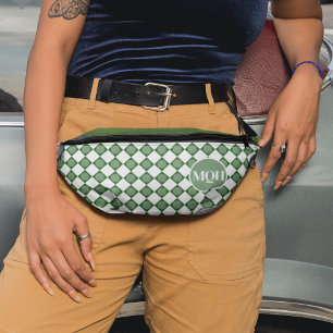 ForeFashion: White and Green Golf Ball Pattern Bum Bags