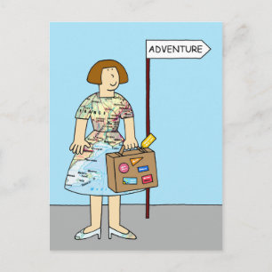 Foreign Adventure Bon Voyage For Her Postcard