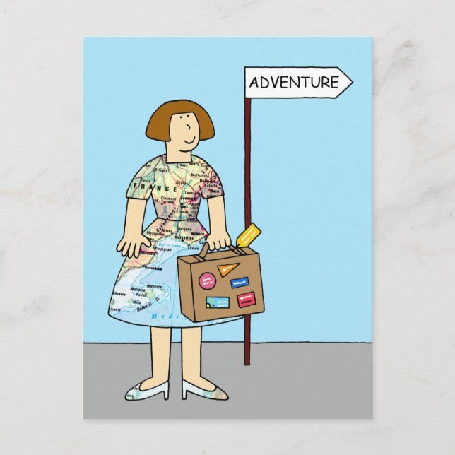 Foreign Adventure Bon Voyage For Her Postcard (Front)