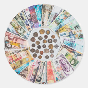 Foreign currency stickers