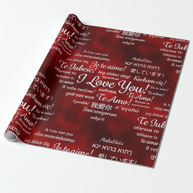 foreign I love you Wrapping Paper (Unrolled)