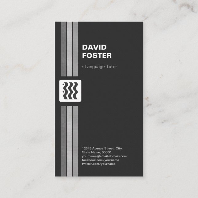 Foreign Language Tutor - Premium Double Sided Business Card (Front)