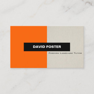 Foreign Language Tutor - Simple Elegant Stylish Business Card