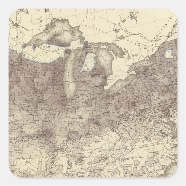 Foreign Parentage Proportion 1870 Square Sticker (Front)