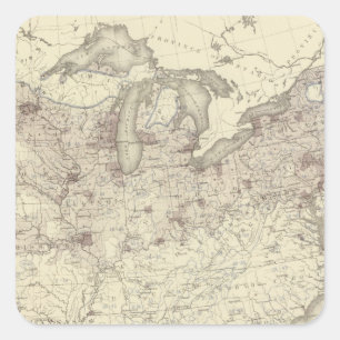 Foreign Population 1870 Square Sticker