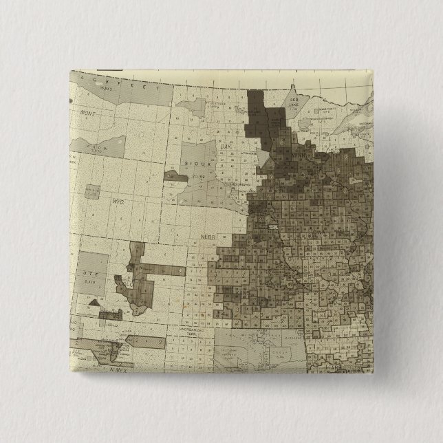 Foreign population by counties 15 cm square badge (Front)