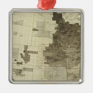 Foreign population by counties metal ornament