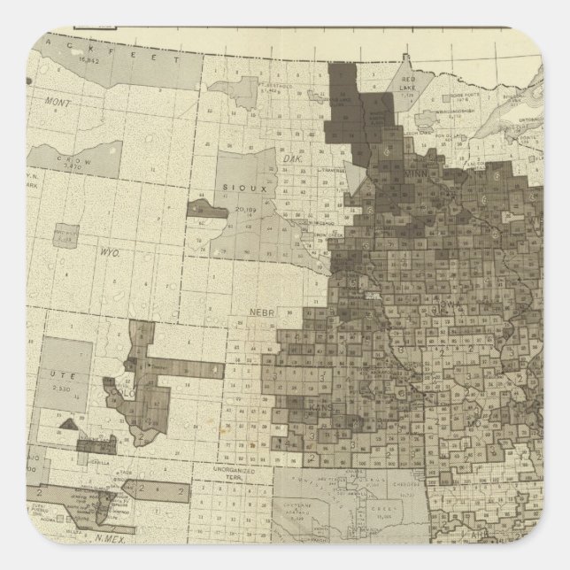 Foreign population by counties square sticker (Front)