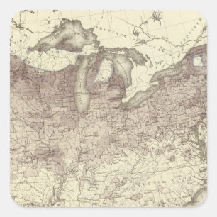 Foreign Population Proportion 1870 Square Sticker