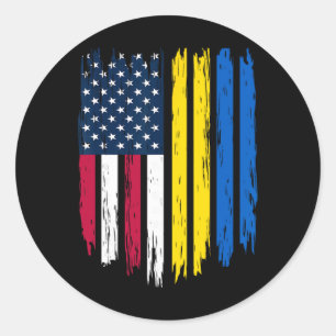 Foreigner Immigrant - Usa United States Ukraine Fl Classic Round Sticker