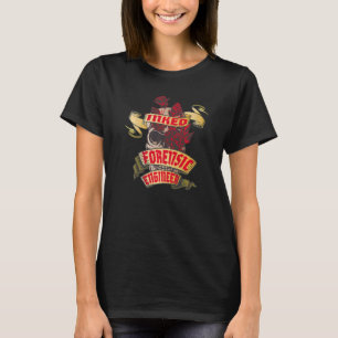 Forensic Engineer Inked Skull & Red Roses Tattoo T-Shirt