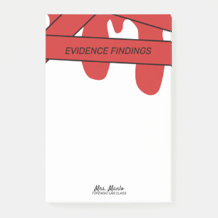 Forensic Lab Class Blood Script Name   Post-it Notes