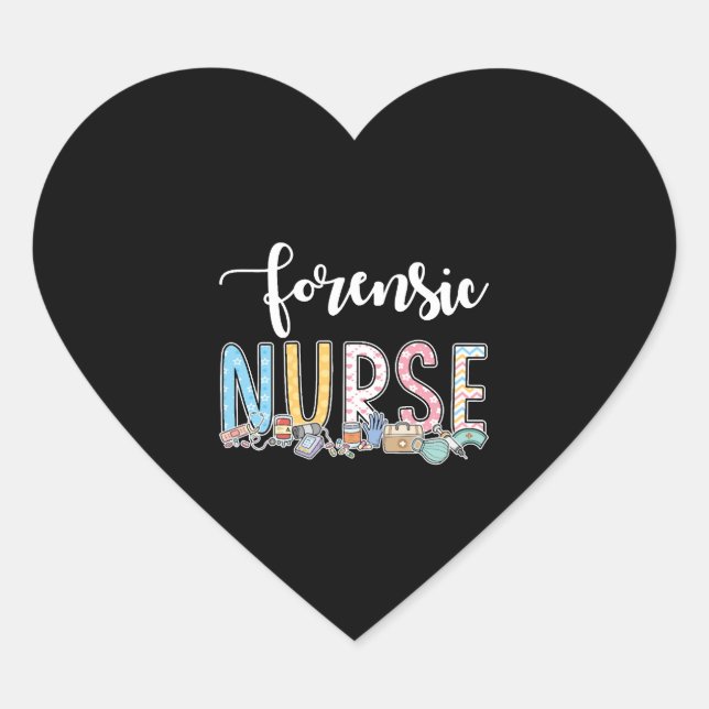 Forensic Nurse Gift Idea Heart Sticker (Front)