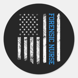 Forensic Nurse Usa American Flag Nurse Correctiona Classic Round Sticker