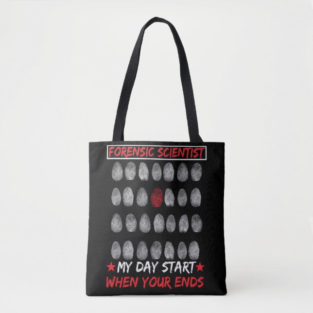 Forensic Science Fingerprint DNA Detective Tote Bag (Front)