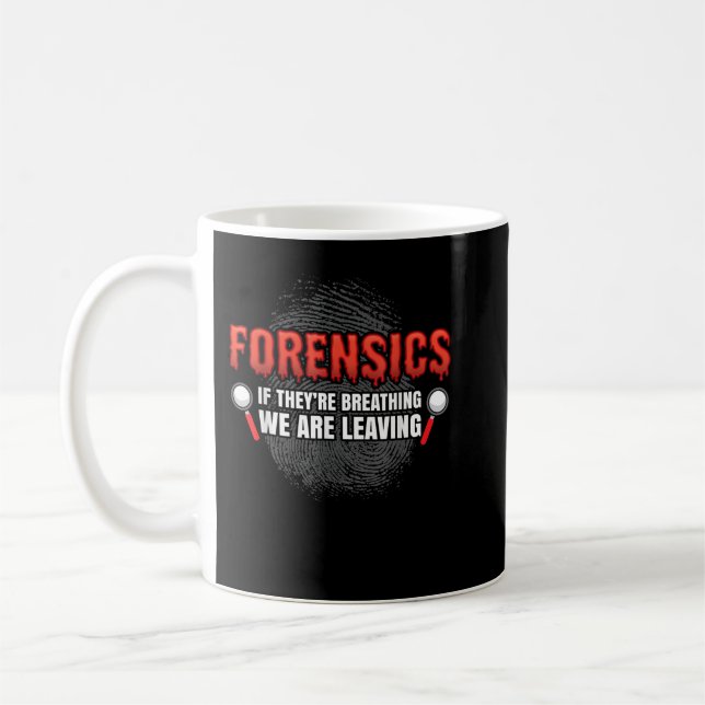 Forensic Science Funny Crime Scene Evidence DNA Cr Coffee Mug (Left)