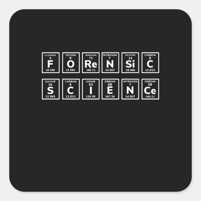Forensic Science Periodic Table Square Sticker (Front)