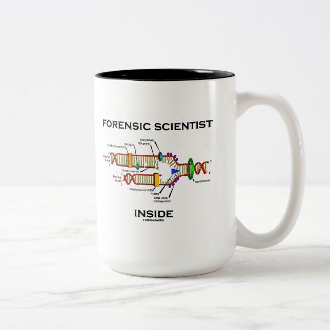 Forensic Scientist Inside (DNA Replication) Two-Tone Coffee Mug (Right)