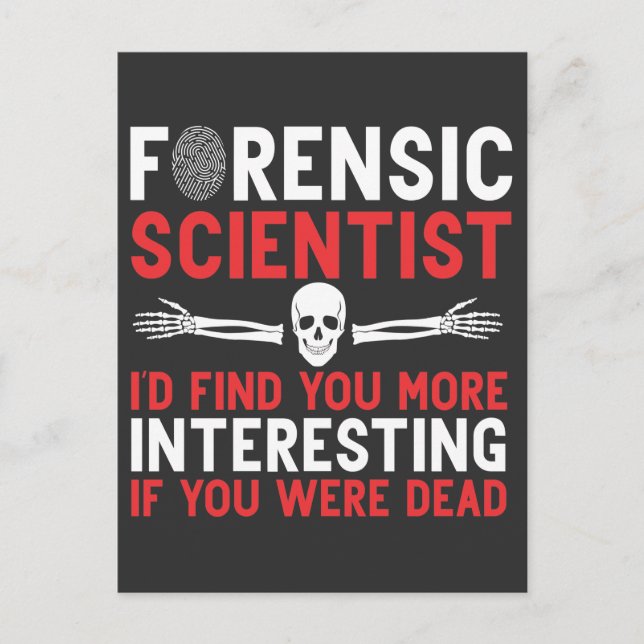Forensic Scientist Interviewer Death Skull Bones Postcard (Front)
