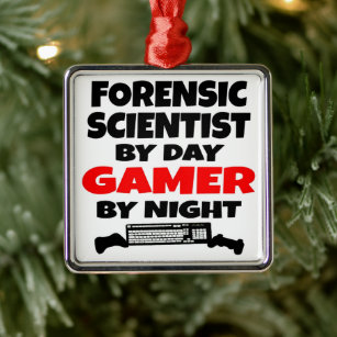 Forensic Scientist Loves Playing Video Games Metal Ornament