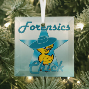 Forensics Chick #7 Glass Tree Decoration