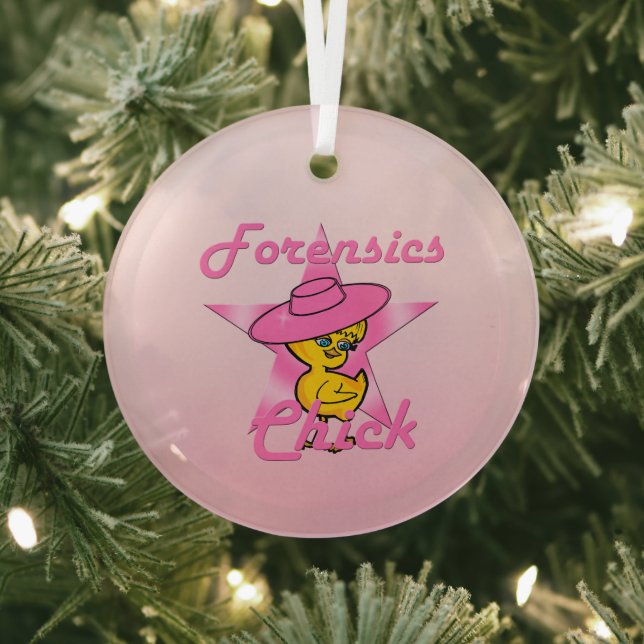 Forensics Chick #8 Glass Tree Decoration (Insitu)