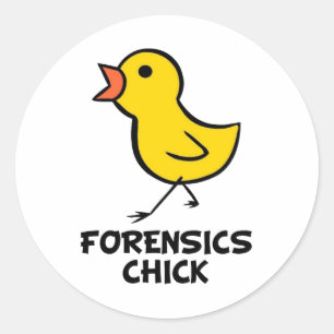 Forensics Chick Classic Round Sticker