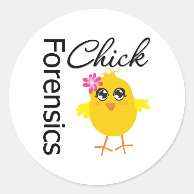 Forensics Chick Classic Round Sticker (Front)