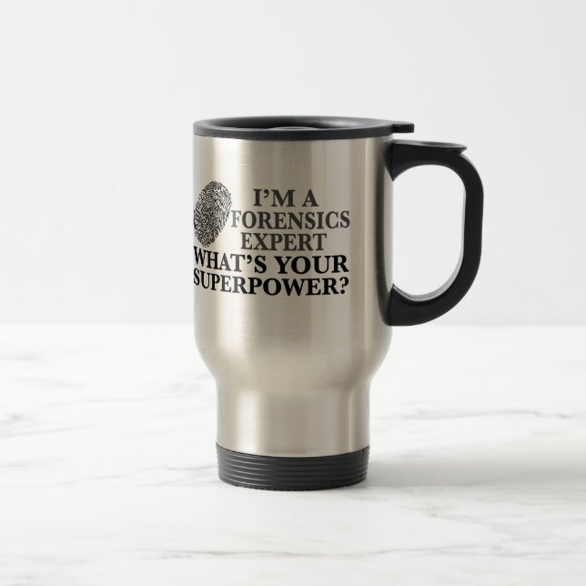 Forensics Expert Fingerprint Humour Travel Mug (Right)