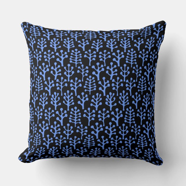 Forest 230823 - Baby Blue on Black Cushion (Front)