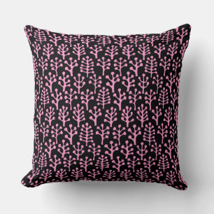 Forest 230823 - Pink on Black Cushion
