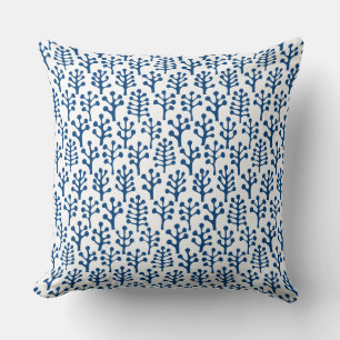 Forest 230823 - Shibori Blue on White Cushion