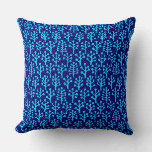 Forest 230823 - Sky Blue on Deep Navy Cushion