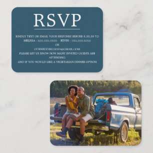 Forest 4X4 Wedding Text RSVP Enclosure Card