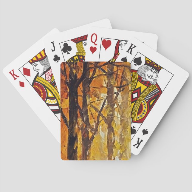 Forest Abstract Oil Painting Playing Cards (Back)