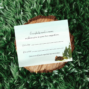 Forest Adventure Baby Name Suggestions Bear Game Invitation