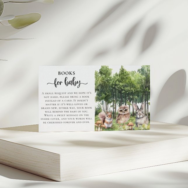 Forest Adventure Baby Shower Book For Baby Enclosure Card (Creator Uploaded)