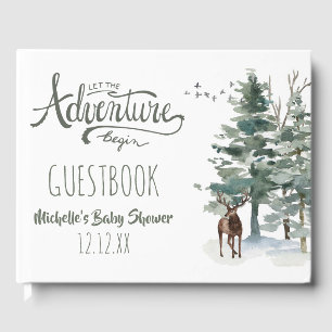 Forest Adventure Baby Shower Boy Guest Book