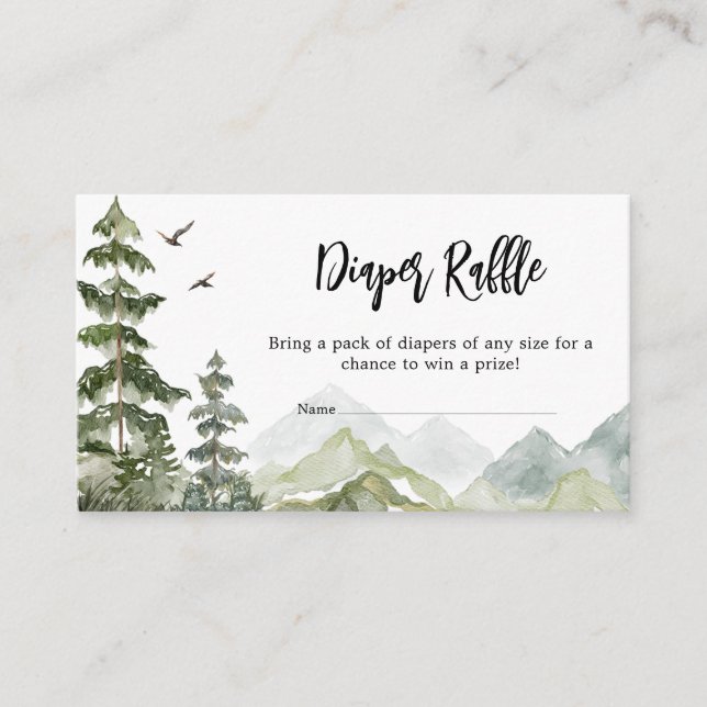 Forest Adventure Baby Shower Diaper Raffle Enclosure Card (Front)